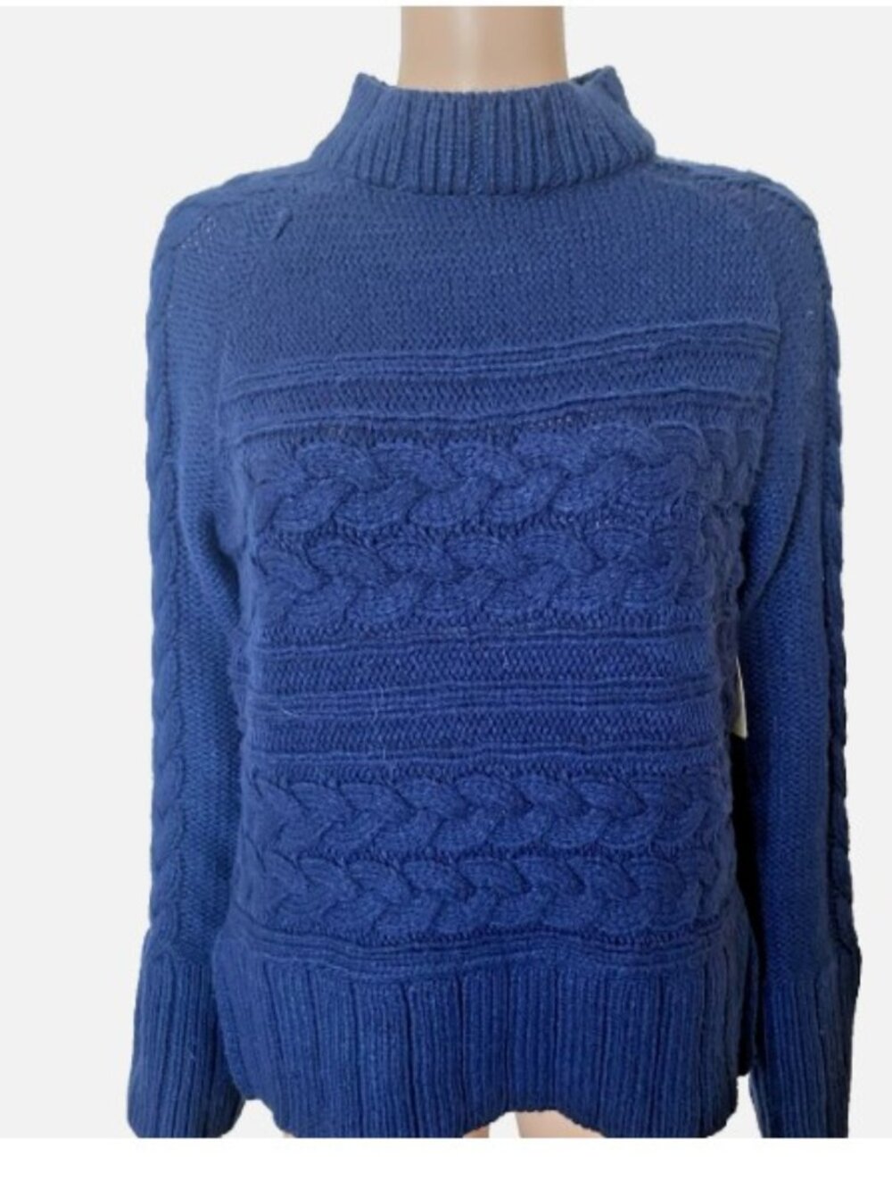 NWT ST. JOHN'S BAY Blue Bell Sleeve Cable Knit Pullover Sweater Plus Size 1X